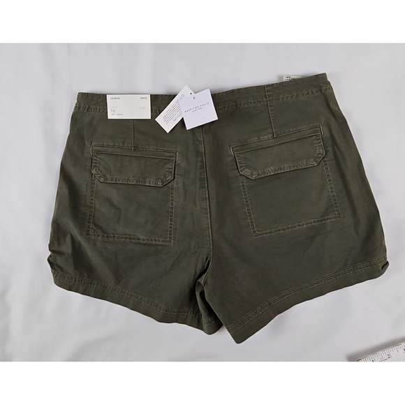 New A&E American Eagle Army Green Utility Shorts Shortie Toggle Adjust Size 10 - Picture 4 of 6